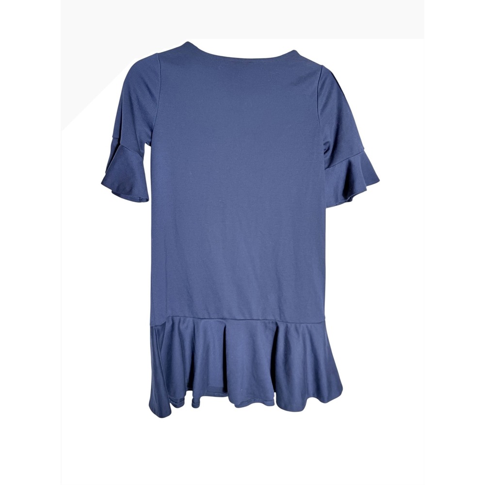 Polo Ralph Lauren‎ Girls Dress Size 12 Navy Blue Ruffle Sleeve Hem Casual 💙💙 - Picture 4 of 6